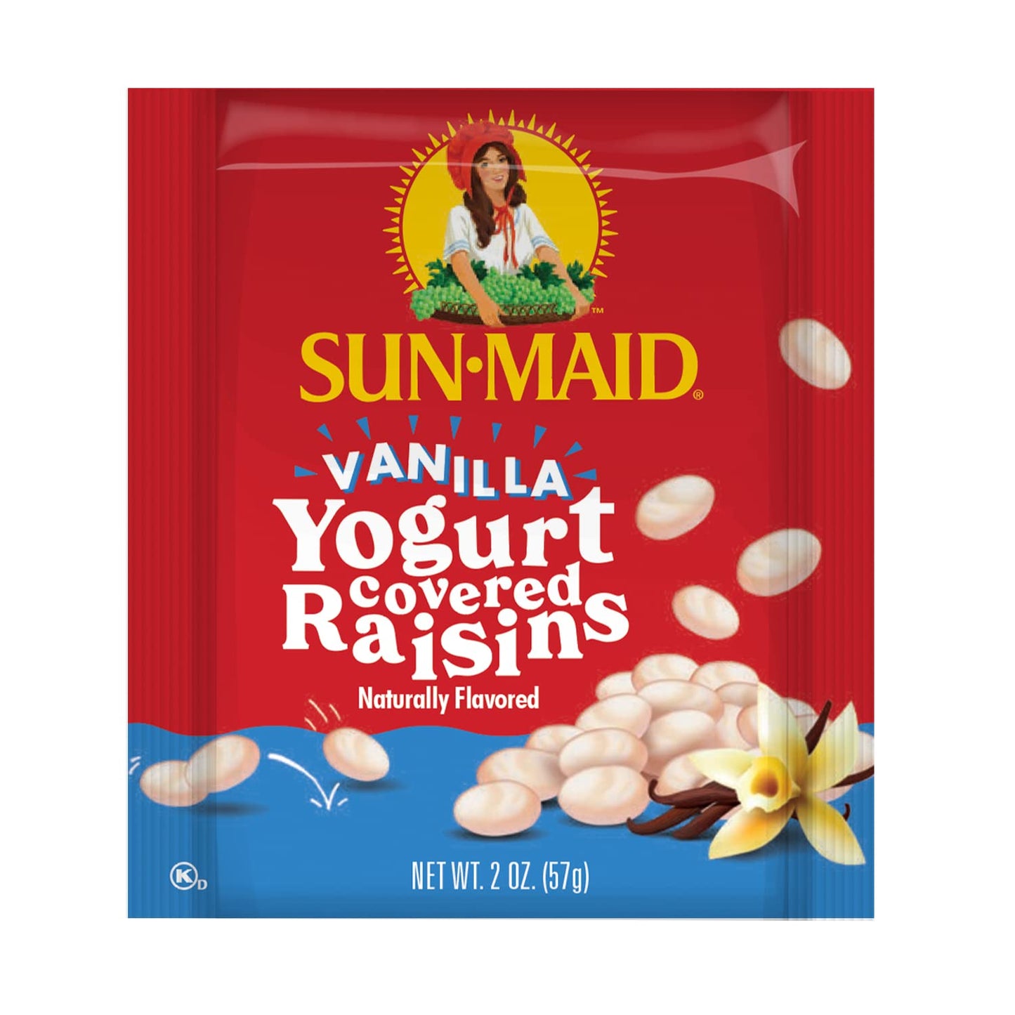 Sun-Maid Vanilla Yogurt Coated Raisins - (80 Pack) 0.5 Oz Mini Snack-Size Box - Yogurt Covered Dried Fruit Snack For Lunches And
