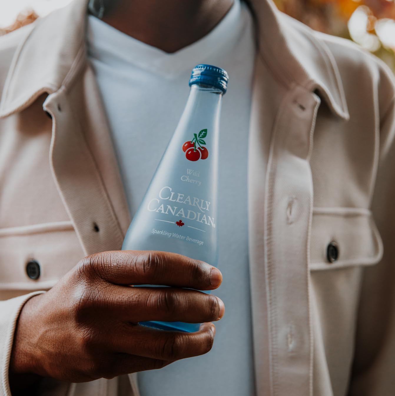 Clearly Canadian Sparkling Flavored Water, Variety Pack of 12, 11 Fl Oz Glass Bottles, Wild Cherry Flavor