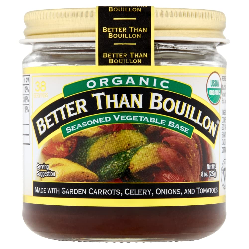 Better Than Bouillon Organic Vegetable Base, Vegan, 8 OZ Jar, Makes 9.5 Quarts of Broth, Model 690004