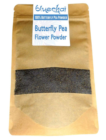 Bluechai Butterfly Pea Flower Powder - Natural Blue Food Coloring - 100% Blue Matcha - Pure Powdered Butterfly Pea. Perfect for 