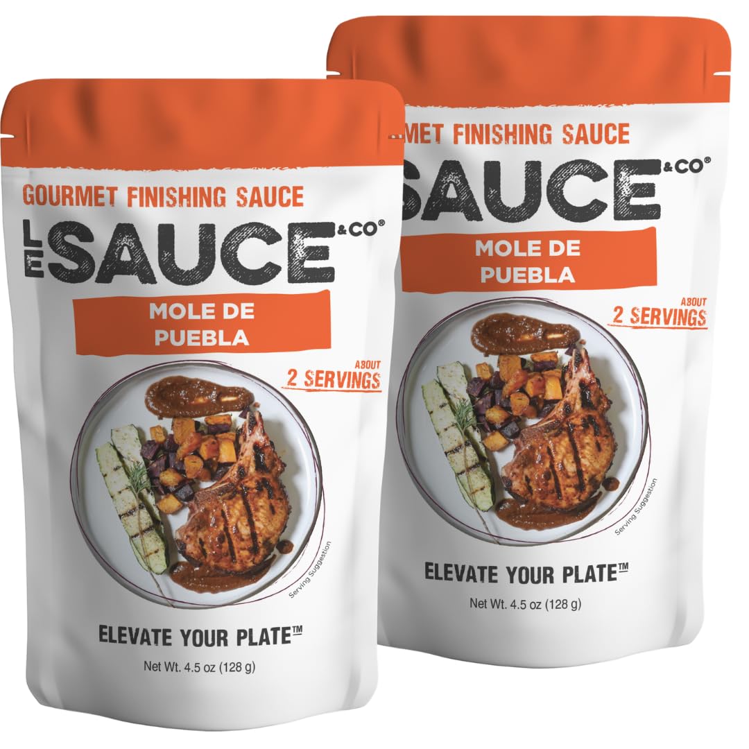 Le Sauce & Co. Gourmet Mole De Puebla, Gourmet Finishing Mexican Mole Sauce 2-Pack, Authentic Mexican Sauce Great For Gourmet Fo