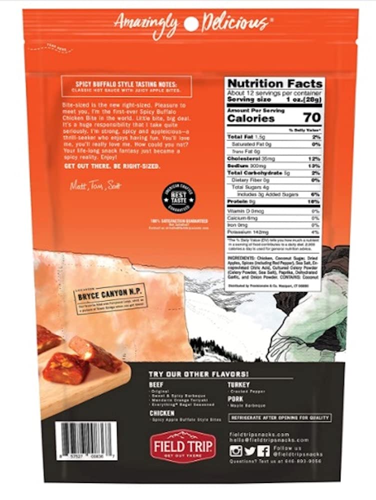 Field Trip Chicken Jerky Bites, All Natural And Gluten Free, Keto And Paleo-Friendly Healthy Snack, Low Calorie, High Protein Sn