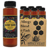 HONEY FEAST Bulk Case Allergy Blend Honey, 12oz Jars (6-Pack) - Artisanal American Honey, Raw & Unfiltered, Enhanced Pollen, Flo