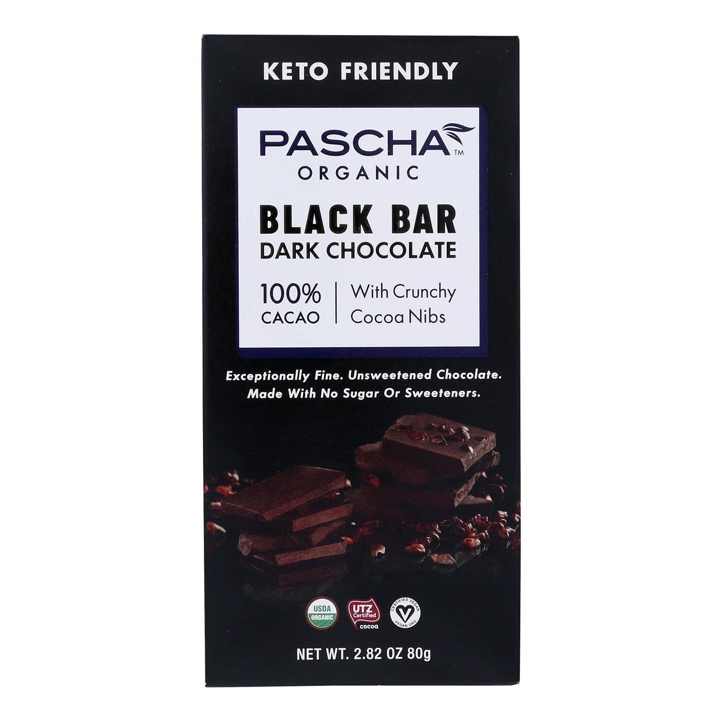 Pascha - Bar Dark Chocolate 100% Nibs - Case Of 10-2.82 Oz