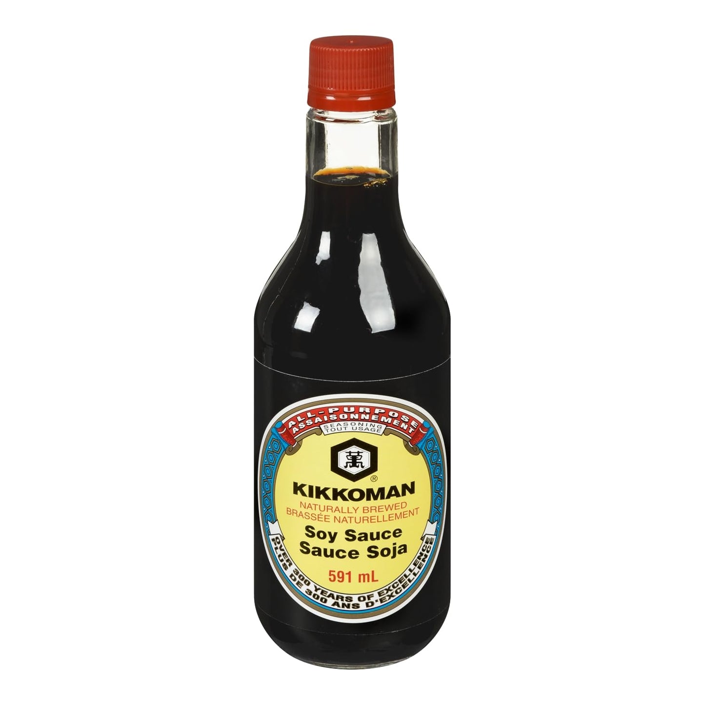 Kikkoman Soy Sauce - Traditionally Brewed, Healthy and Authentic, Gluten-Free, Pleasant Smell, Ideal for Seasoning Different Cui
