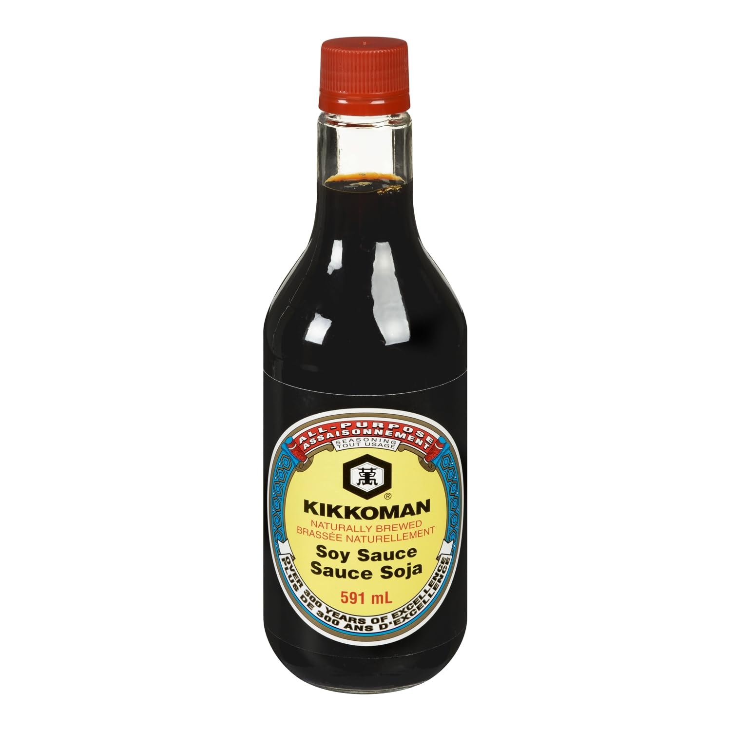 Kikkoman Soy Sauce - Traditionally Brewed, Healthy and Authentic, Gluten-Free, Pleasant Smell, Ideal for Seasoning Different Cui