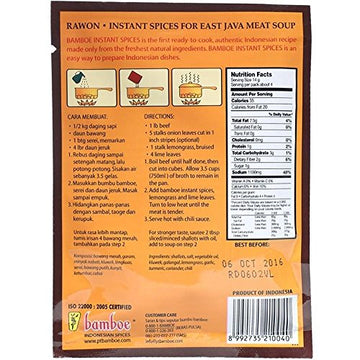 Bamboe Bumbu Instant Rawon - East Java Meat Soup, 54 Gram (Pack Of 3)