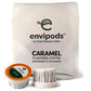 Fresh Roasted Coffee Caramel Flavored Compostable Envipods, Medium Roast, 12 Count for Keurig K Cup Brewers