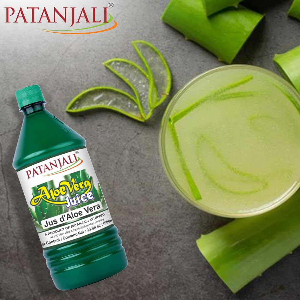 Patanjali Aloevera Fibre Juice, 1L, Bottle
