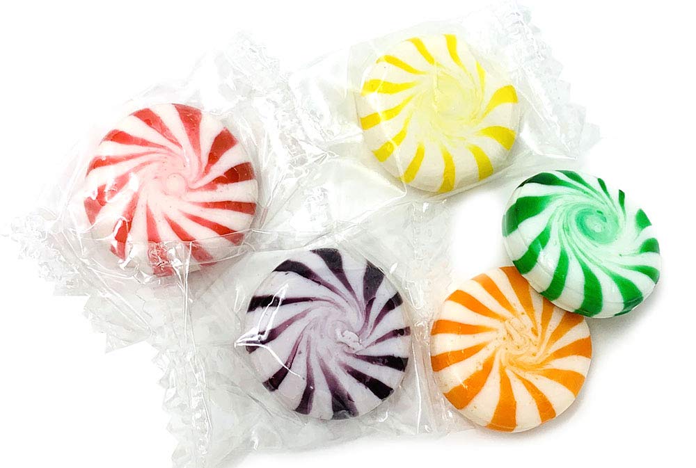 Sweetgourmet Assorted Fruits Hard Candy Pinwheels | 2 Pounds