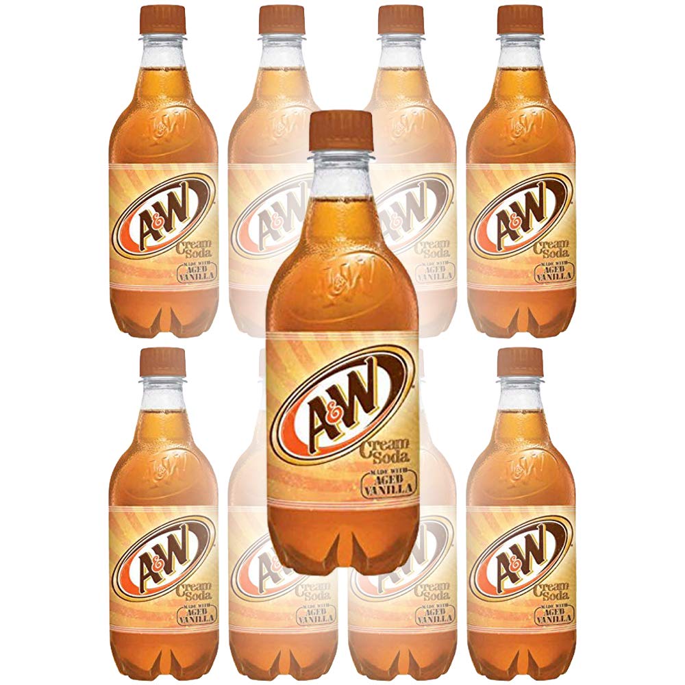 A&W Cream Soda, Made With Aged Vanilla, 20 Fl Oz Can, (Pack Of 10, Total Of 200 Fl Oz)