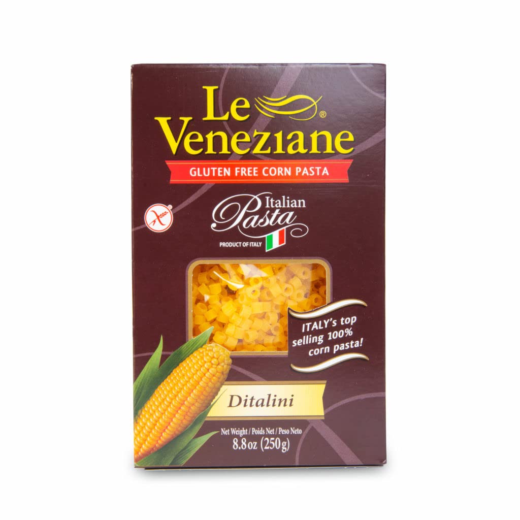 Le Veneziane - Italian Ditalini Pastina [Gluten-Free], (4)- 8.8 Oz. Pkgs