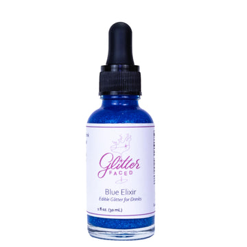 Glitter Faced Blue Edible Glitter for Galentines Cocktails & Mocktails, Mess-Free Glitter for 30 Drinks, Luster Dust Made from T