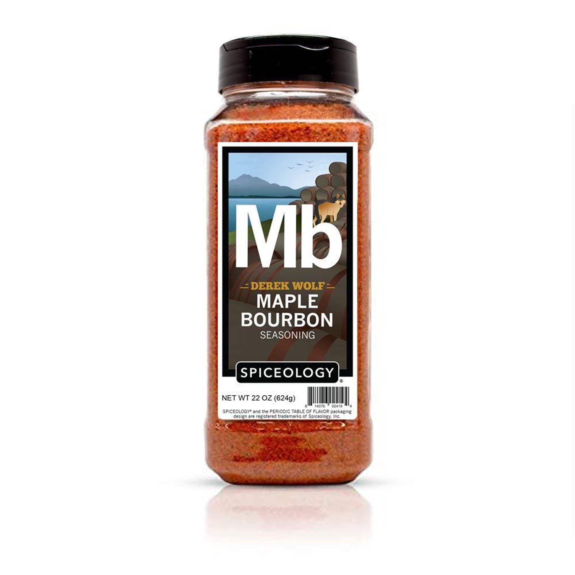 Spiceology & Derek Wolf - Maple Bourbon Seasoning - Sweet & Smoky Barbeque Rubs, Seasonings And Spice Blends - Use On: Ribs, Pork Shoulder, Beef, Bacon, Chicken Wings, Popcorn, Scallops Or Duck Breast - 22 Oz