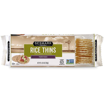 Sesmark Gluten Free Rice Thins Teriyaki - Non Gmo Project Verified - 4.25 Oz. (Pack Of 12)