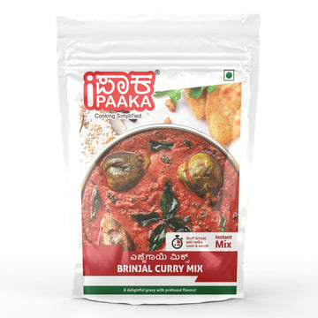 iPaaka Brinjal Curry Mix, 200g, Instant Mix, Authentic South Indian, Thick Gravy, Subzi Mix, Chemical Free, Just Like Homemade- 