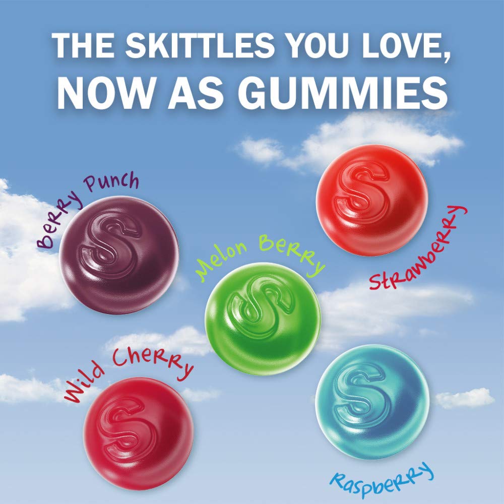 SKITTLES Gummies Wild Berry Gummy Candy, Sharing Size, 12 oz Resealable Bag