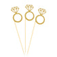 50 Pack Cupcake Toppers Gold Glitter Mini Diamond Ring Cakes Toppers For Marriage Engagement Anniversary Birthday Valentines Party Cake Decor
