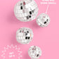 xo, Fetti Disco Ball & Cowgirl Boot Cake Topper Set - 5 Pieces for Bachelorette, Rodeo Birthday, 70s Groovy Decor, Silver