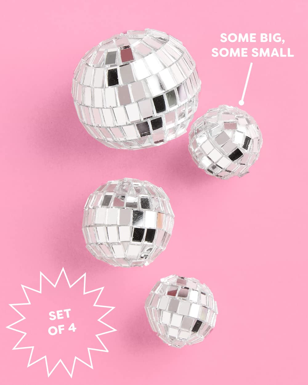 xo, Fetti Disco Ball & Cowgirl Boot Cake Topper Set - 5 Pieces for Bachelorette, Rodeo Birthday, 70s Groovy Decor, Silver