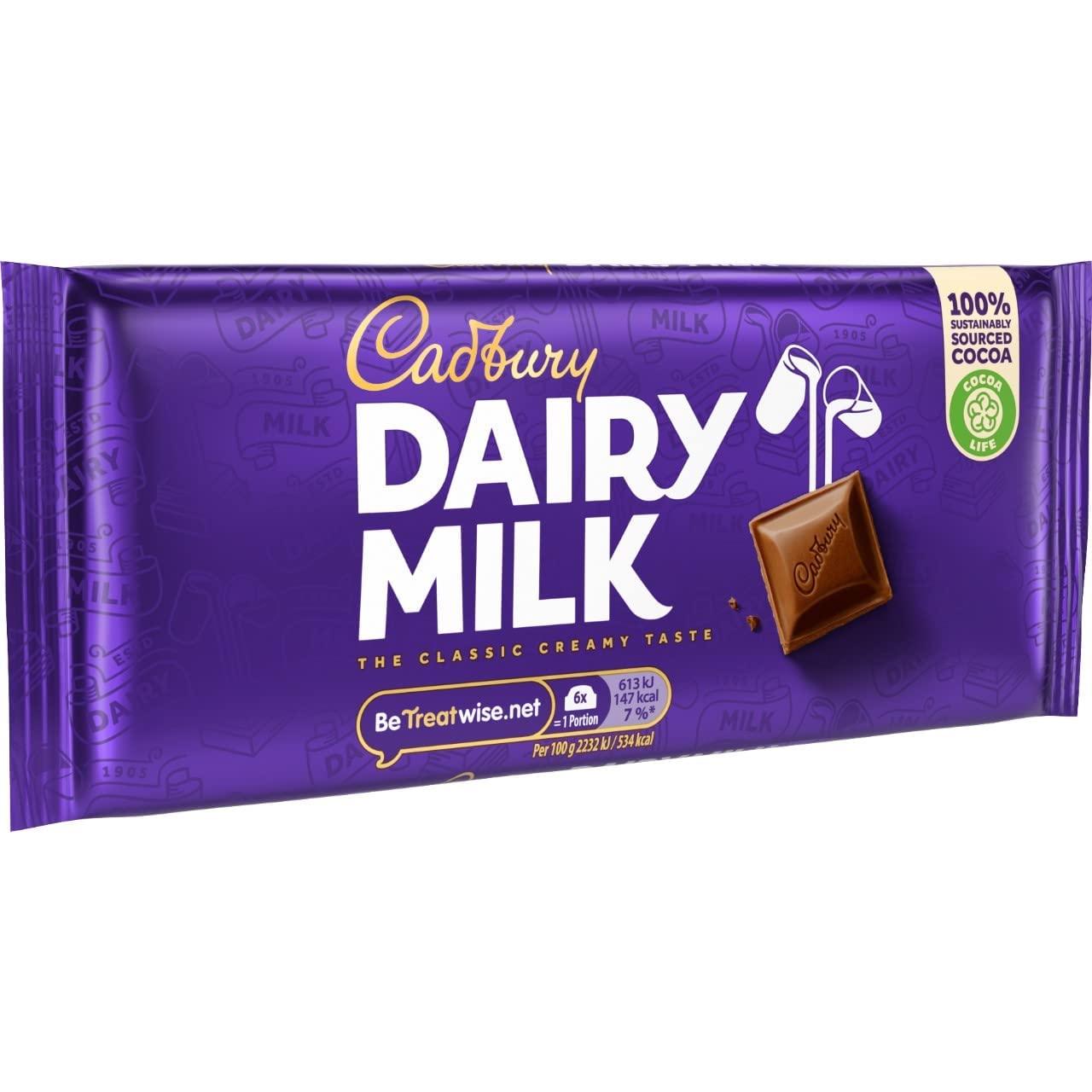 Cadbury Dairy Milk Packet Plastic Hand Held Chocolate, 110 G