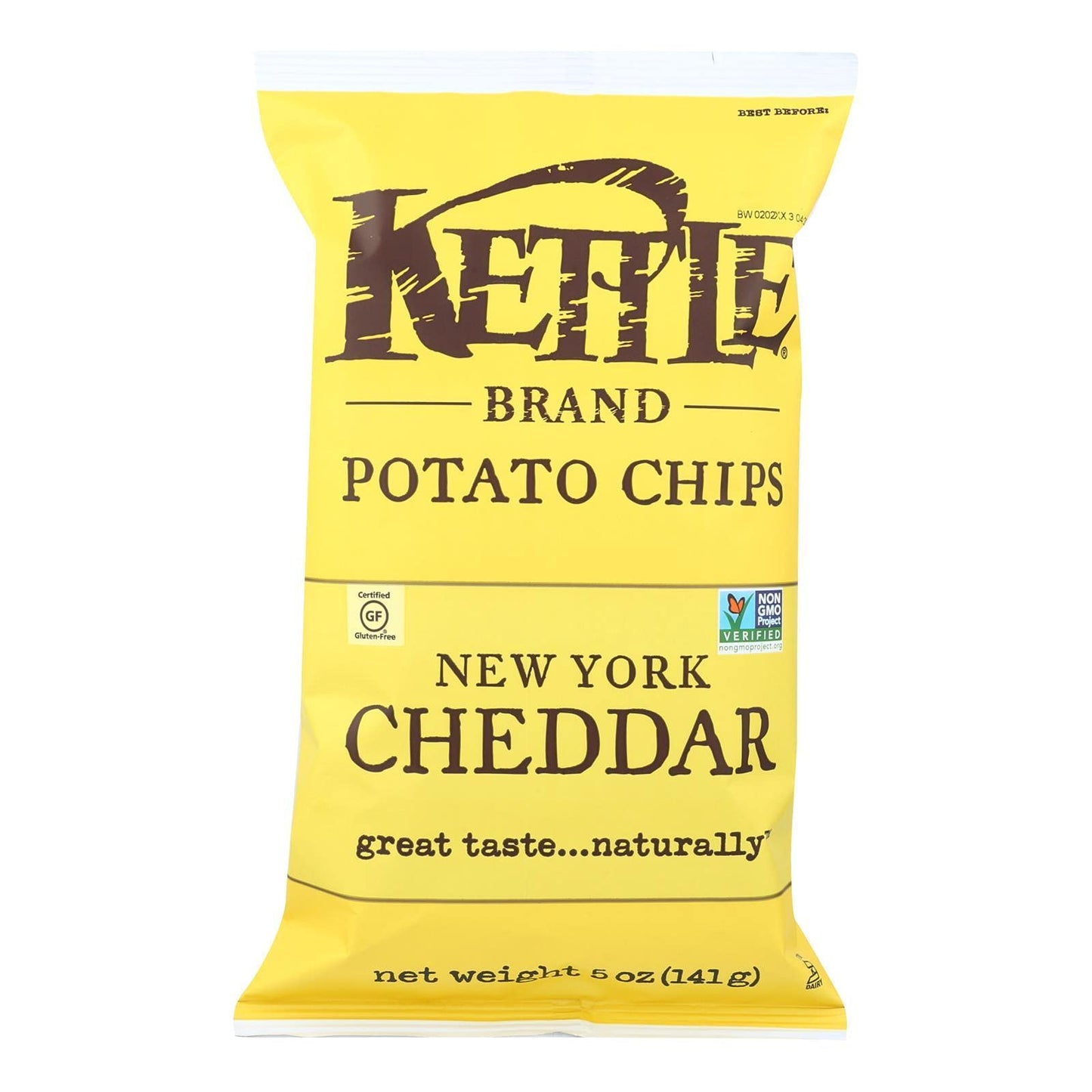 Kettle Brand Potato Chips, New York Cheddar, 5-Ounce Bags (Pack Of 15)