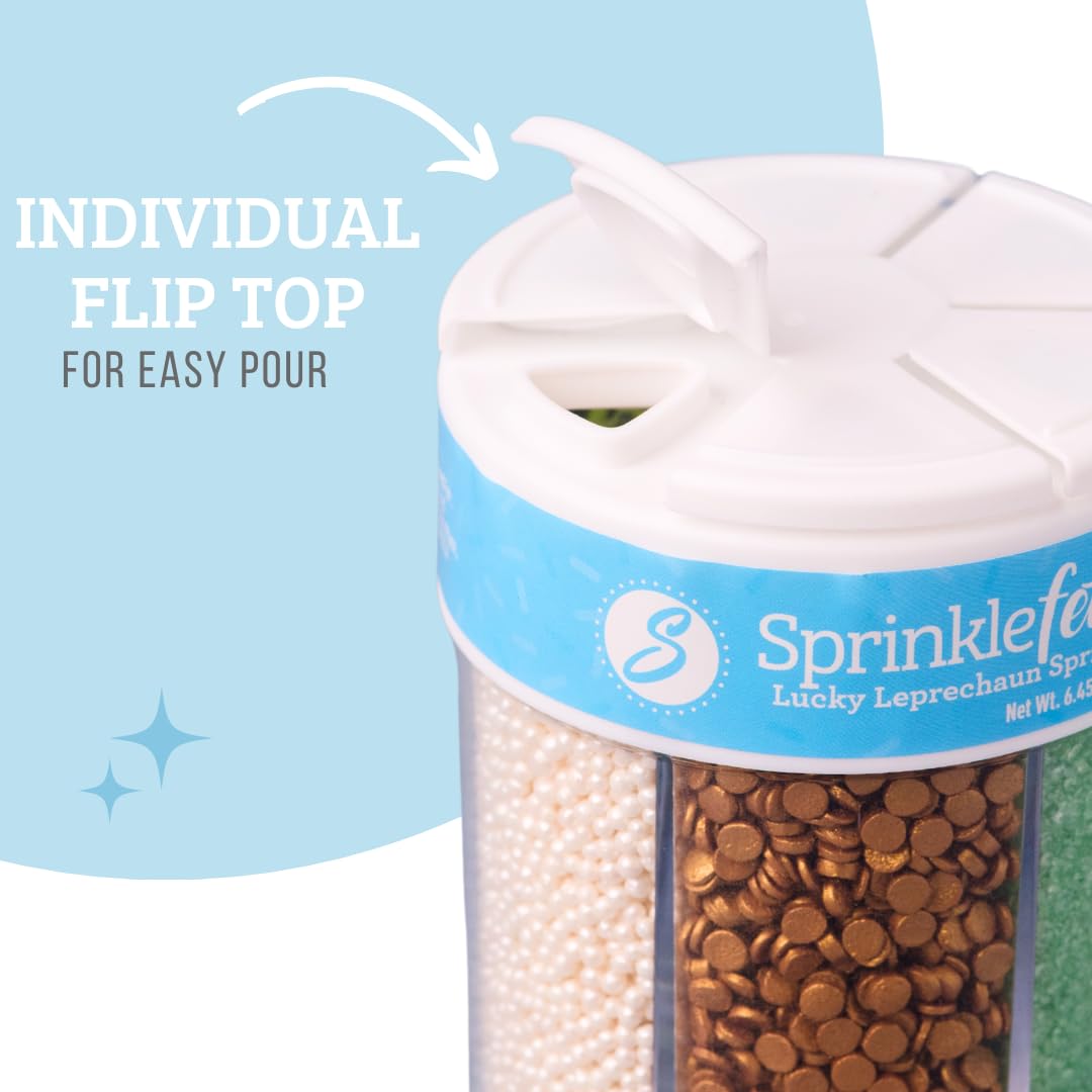 Sweets Indeed Shamrock Sprinkles, St. Patricks Day, Edible Sprinkle Mix, Green Jimmies, Perfect For Cake Decorations, Baking, Ic