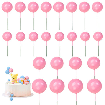 24 Pcs Balls Cake Topper Foam Pastel Cake Ball Picks Mini Balloon Cupcake Insert Bubble Balls Diy Decoration For Wedding Anniver