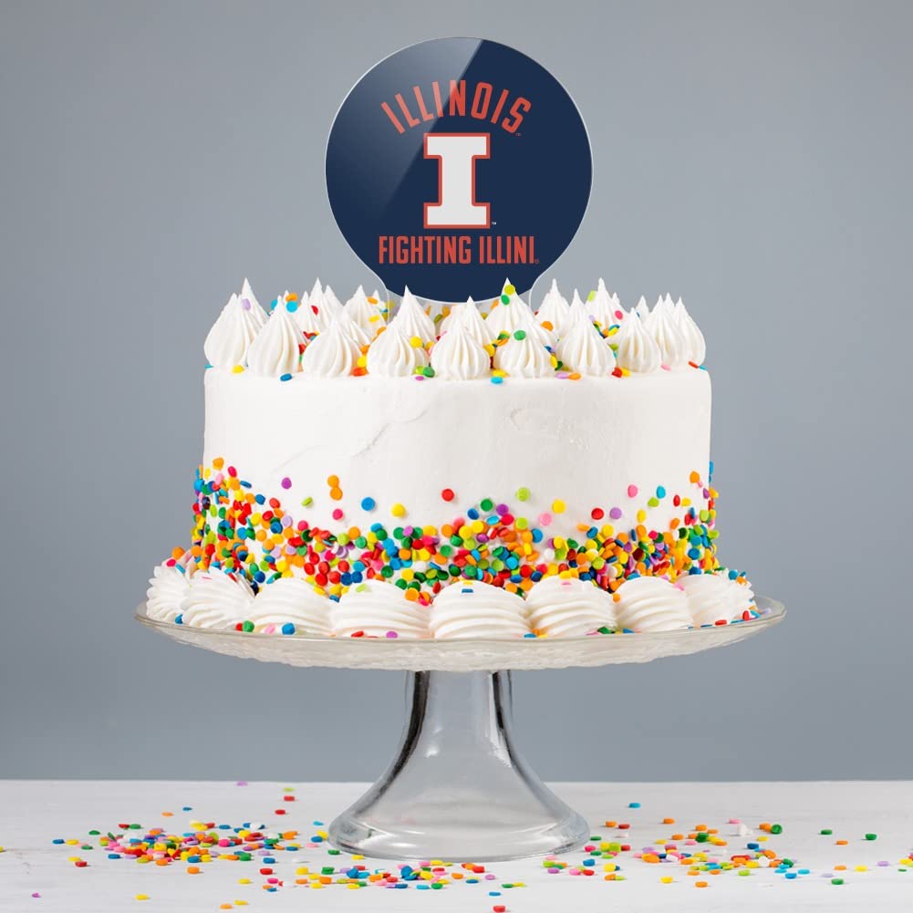 GRAPHICS & MORE Acrylic Cake Topper - University of Illinois Logo, Multi, One Size