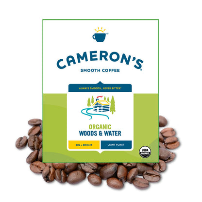 Cameron's Coffee Organic Woods & Water Whole Bean Coffee, Light Roast, 100% Arabica, Bulk, 4-Pound Bag, (Pack of 1)