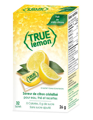 True Lemon - Crystallized Lemon For Water, Tea - Single-Serve Packets - Water Enhancer - 32-count
