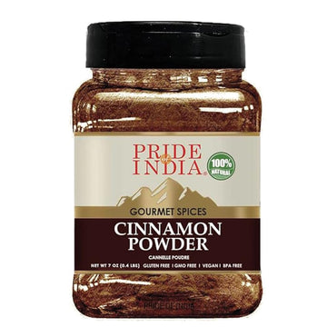 Pride Of India Natural Cinnamon Ground Gourmet Spice - 7 oz Dual Sifter Bottle - Organic Spice for Sweet & Savory Dishes