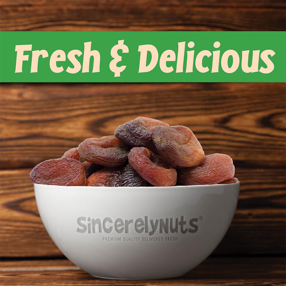 Sincerely Nuts - Organic Dried Turkish Apricots | 2 Lb Bag | Healthy Pitted Apricot Fruit | Raw Vegan Snack | Dehydrated And Uns