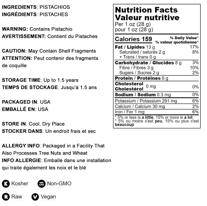 No Shell Pistachios, 14 Pounds - Non-Gmo Verified, Raw, Unsalted, Kernels, Sirtfood, Bulk. Pistachios Individual Packs. Wonderful Keto And Paleo Snack