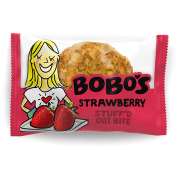 Bobo'S Oat Stuff'D Bites (Strawberry, 30 Pack Box Of 1.3 Oz Bites) Gluten Free Whole Grain Rolled Oat Snack- Great Tasting Vegan
