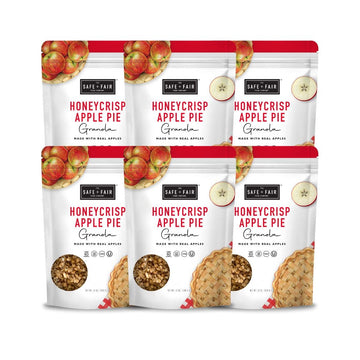 Safe + Fair Honeycrisp Apple Pie Granola – Gluten-Free, Vegan & Plant-Based Snack With Real Honeycrisp Apples, Whole Grains, Non-Gmo, Kosher, No Preservatives - 12Oz, 6 Pack