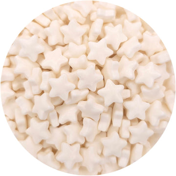 NCS White Stars (BK9904) Edible Candy Sprinkles, 8 ounces - Great for Cupcakes, Cookies, Cakes, Cakes Pops, Donuts