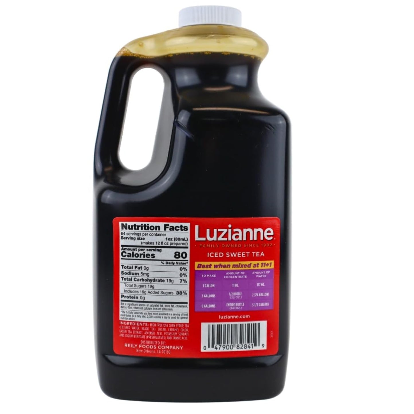 Luzianne Iced Tea Concentrate  Sweetened  Just Add Water  64 Fl Oz Bottle (Pack of 6)