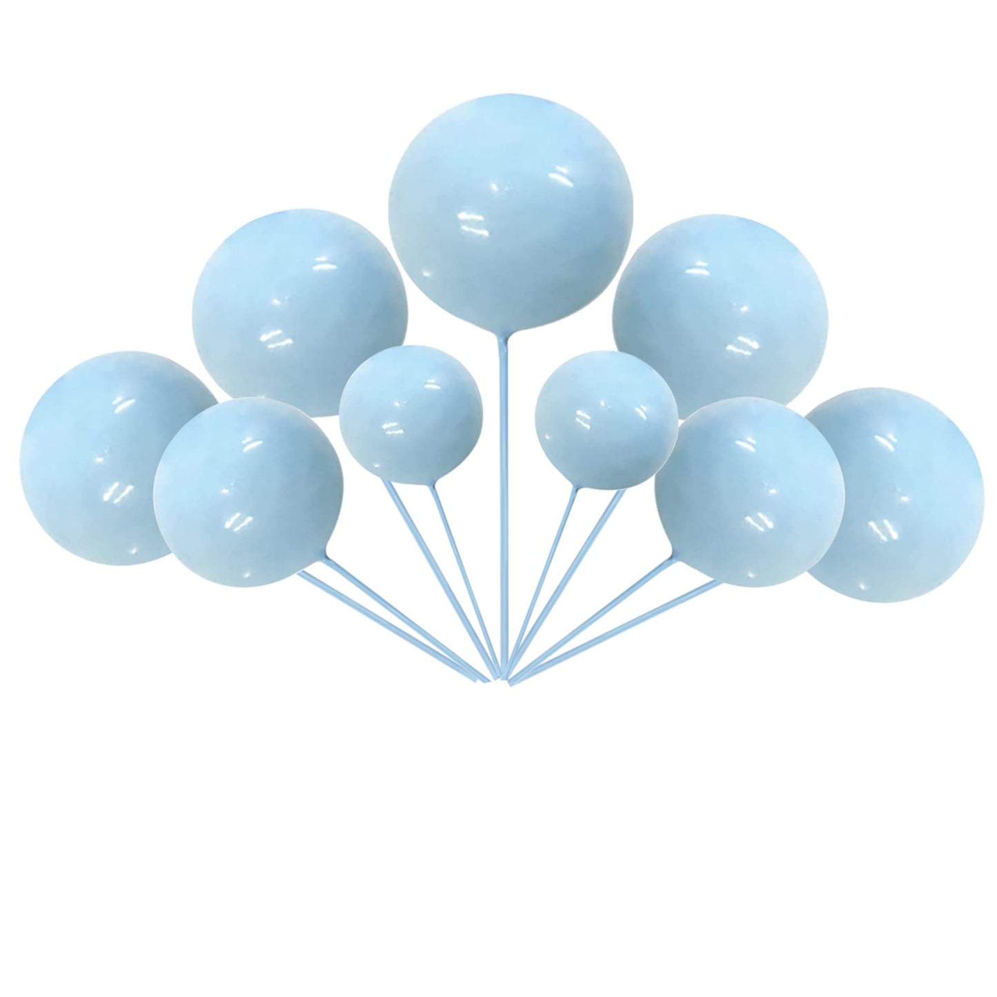 Rssta i Mini Balloon Cake Topper Set, 30 PCS Foam and Pearl Balls, Blue, Model XM237-blue, Ideal for Baby Shower and Birthday Party Decorations