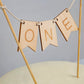Wood One Cake Topper - 1 St Birthday Cake Decorations, First Birthday Cake Topper, Cake Topper Wood One Banner, Cake Smash Decor