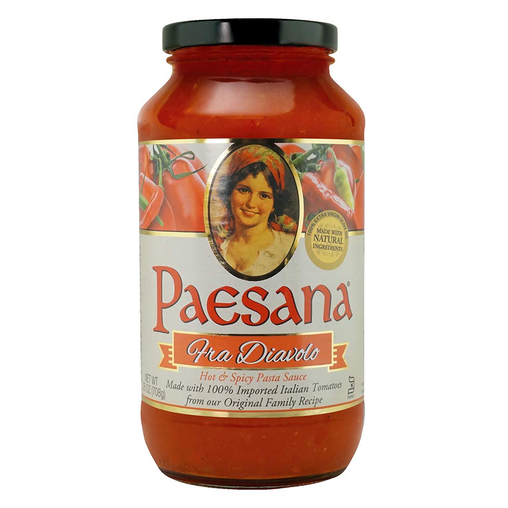 Paesana Traditional Fra Diavolo Pasta Sauce - Gluten Free, Vegan Friendly and made with 100% Imported Italian Tomatoes - Packed