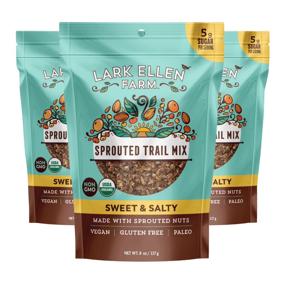 Lark Ellen Farm Sweet and Salty Nut and Seed Trail Mix, Gluten Free, Organic, Vegan, 8 oz, 3 Pack