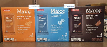 Elevation Maxx Bar Peanut Butter Chocolate, Blueberry, Chocolate Sea Salt 7.3oz 208g (3 Boxes)