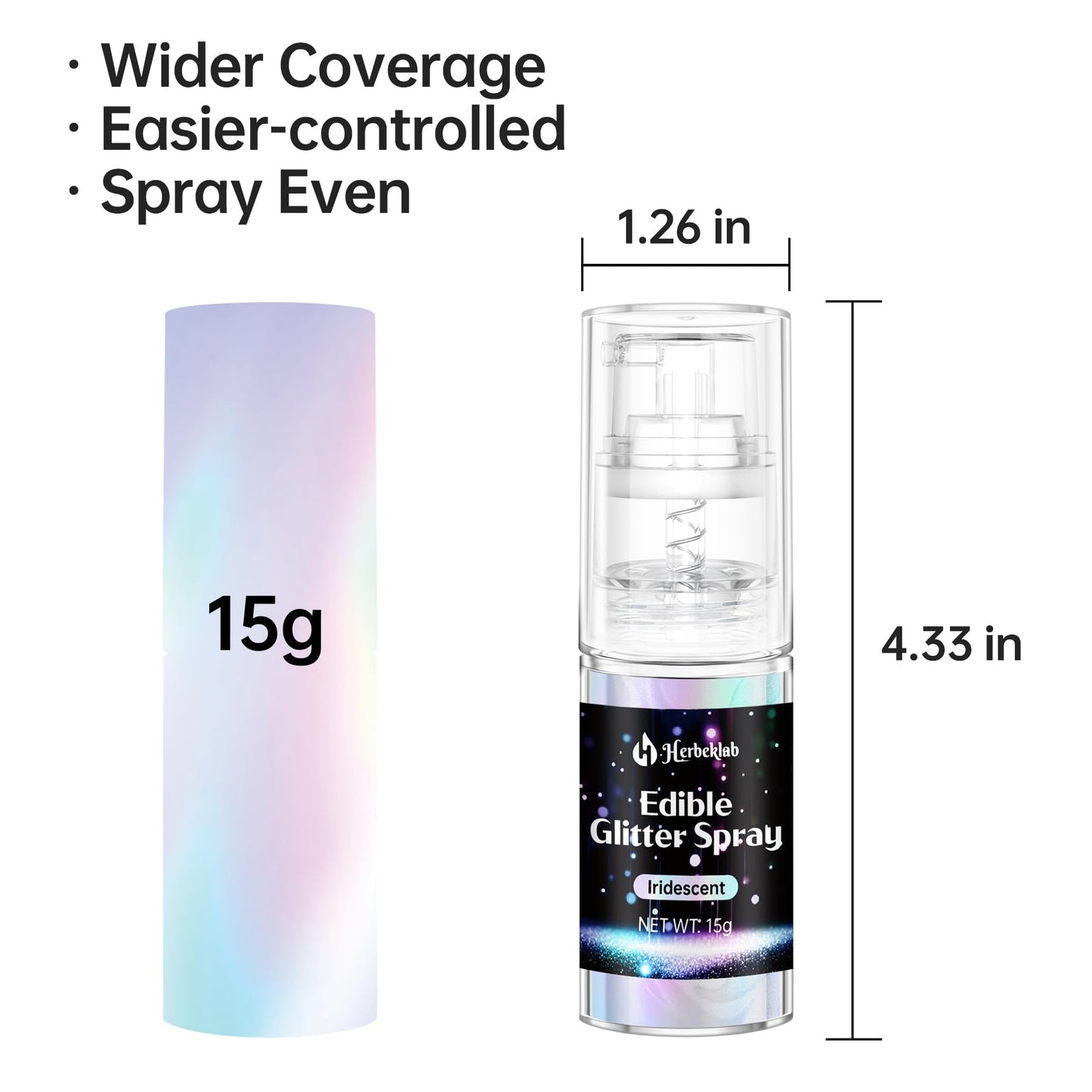 Iridescent Edible Glitter Spray - 15G Edible Iridescent Glitter For Cakes Food Grade Rainbow Cake Sprinkles For Chocolate Strawb