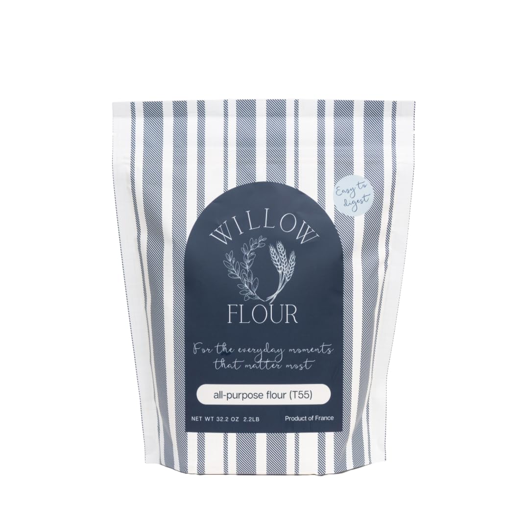 Willow Flour - Authentic French T55 Wheat Flour for Baking  Fine milled  2.2 (1kg) Bag