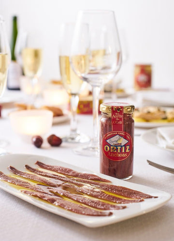 Ortiz Anchovies in Olive Oil 3.35oz/95g | Premium Spanish Anchovy Filets in Olive Oil [3.35oz/95gr Glass Jar]