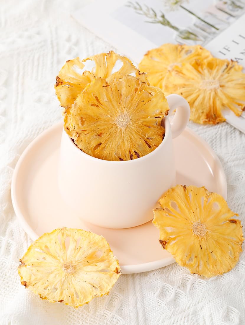 Premium Dried Pineapple 5 Oz/142g,Dehydrated Pineapple Slices,100% Natural,No Sugar Added & No Additives.