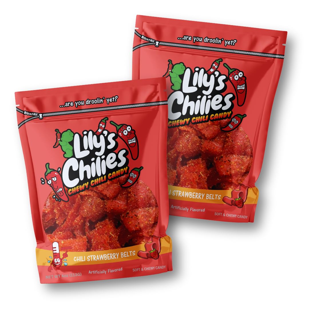Lilys Chilies, Sour And Chili Chewy Candy (Chili Strawberry Belts), 8 Ounce (Pack Of 1)
