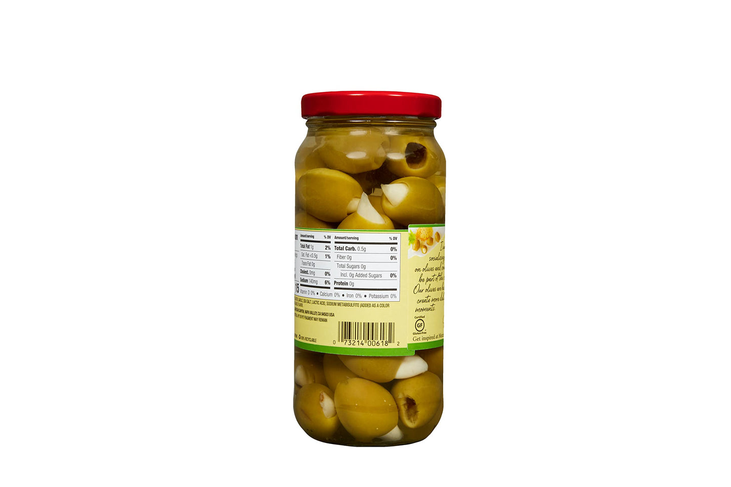 Mezzetta Garlic Stuffed Olives - Greek Green Olives with Fresh Garlic from California - Savory Flavor for Grilled Steak and Appe