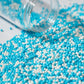 Christmas Sprinkles 130g/4.6oz,Blue White Edible Pearl Sprinkles for Cake Decorations, Baking, Ice Cream, Cookies, Cupcake Toppe